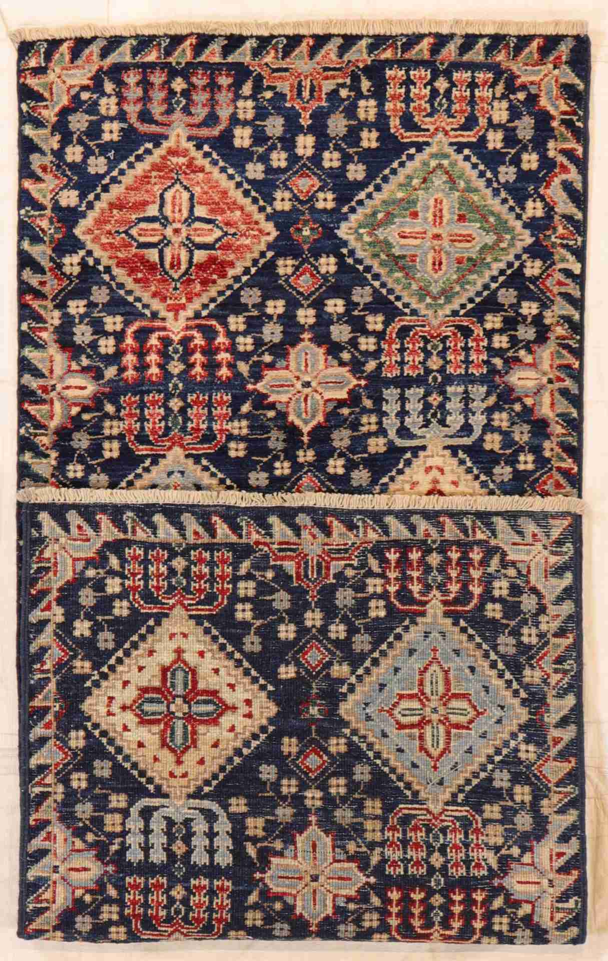 W 2 L 4.10 Kazak Runner 100% Wool Handmade All Over Design - 65442
