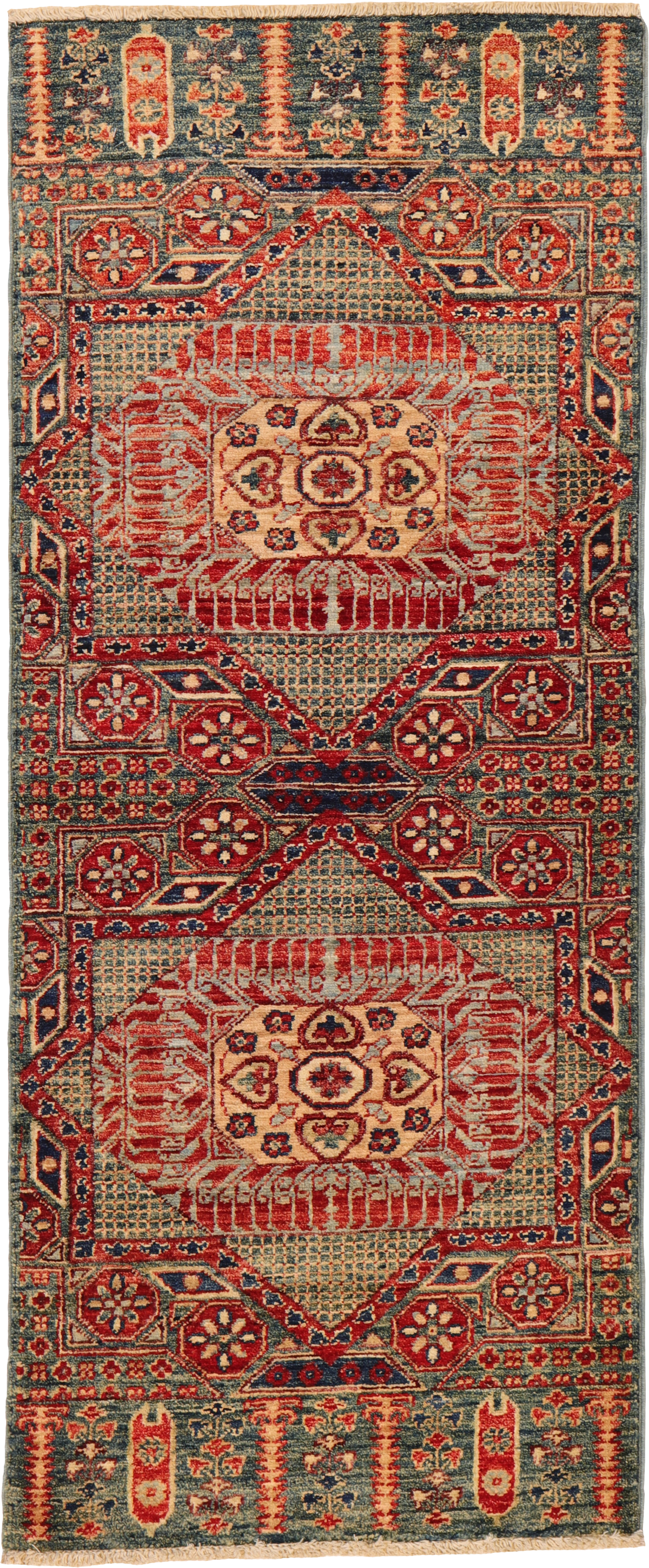 W 2.1 L 5 Bijar Runner 100% Wool Hand-Woven All-Over Design - 65444