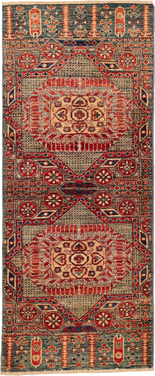 W 2.1 L 5 Bijar Runner 100% Wool Hand-Woven All-Over Design - 65444