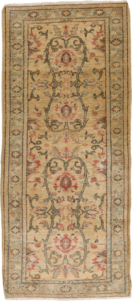 W 2.8 L 6 Kashan Runner 100% Wool Hand-Woven All-Over Design - 65447