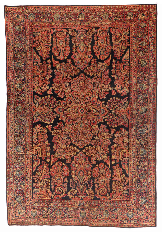 6 x 8.10 - Sarouk Wool Traditional Rectangle - Finest Hand-Knotted Quality Wool — 65474