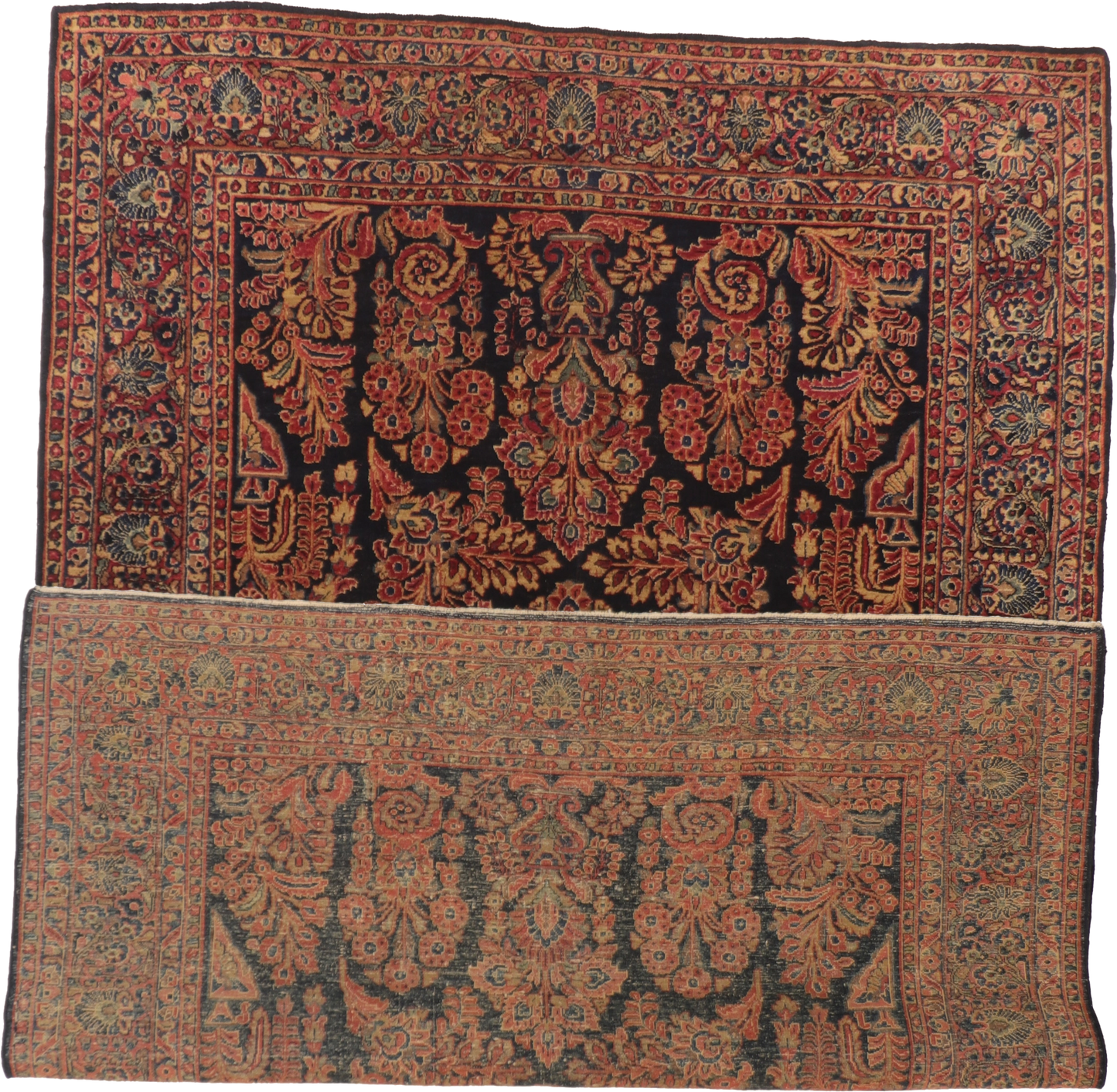 W 6 L 8.10 Sarouk Antique 100% Wool Handmade All Over Design - 65474