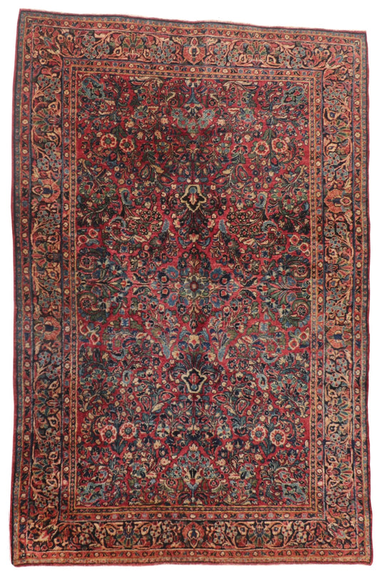 5.2 x 7.10 - Sarouk Wool Traditional Rectangle - Finest Hand-Knotted Quality Wool — 65475