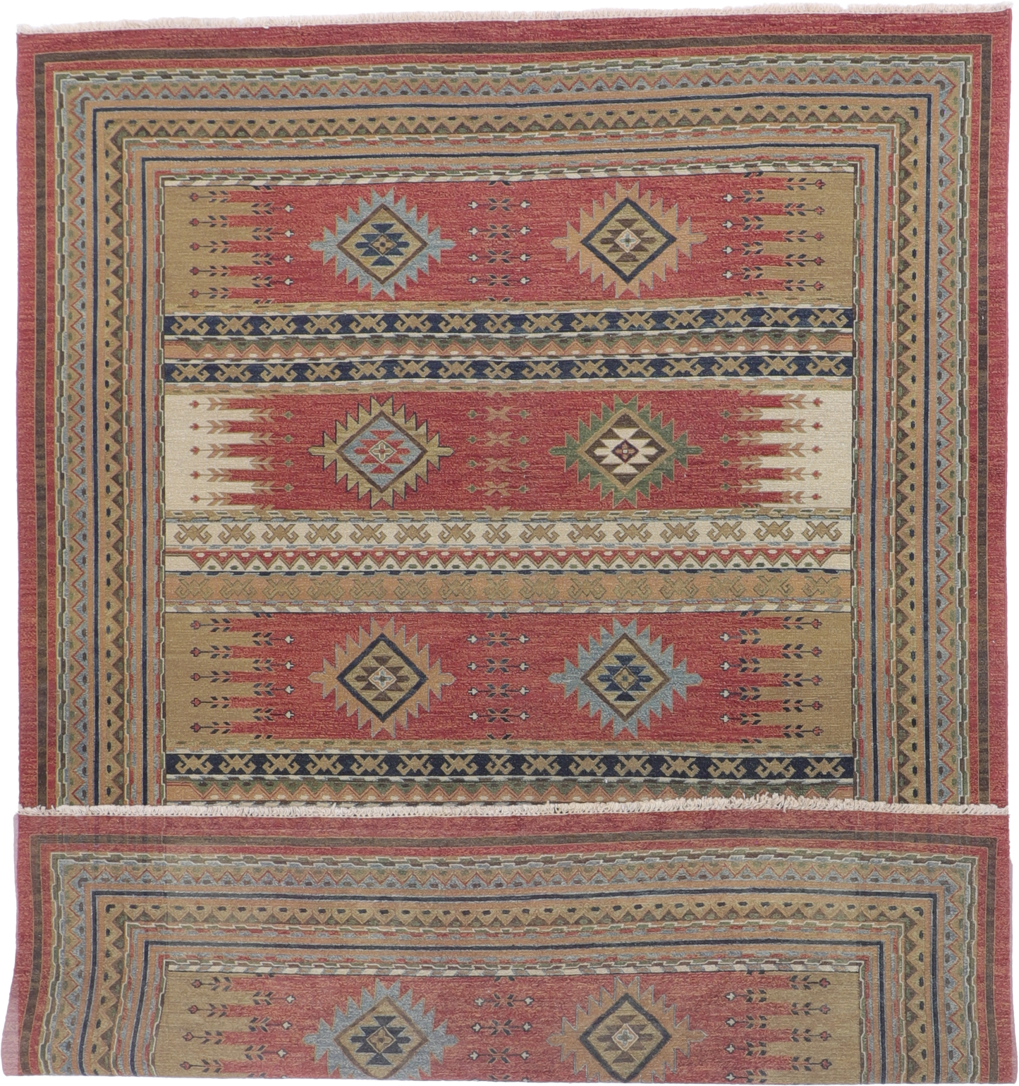 W 9 L 12 Heriz 100% Wool Hand-Woven All-Over Design - 65483