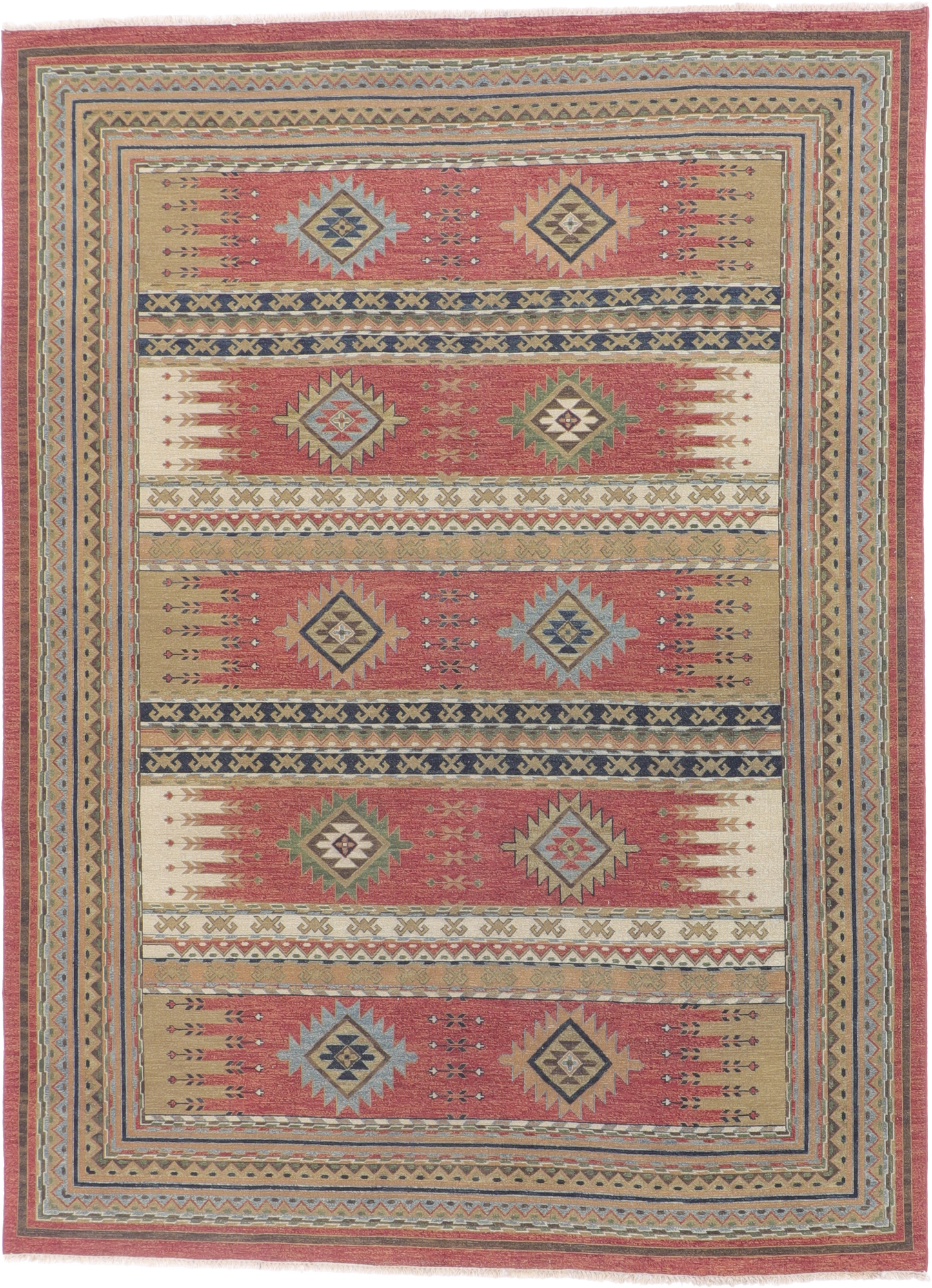 W 9 L 12 Heriz 100% Wool Hand-Woven All-Over Design - 65483