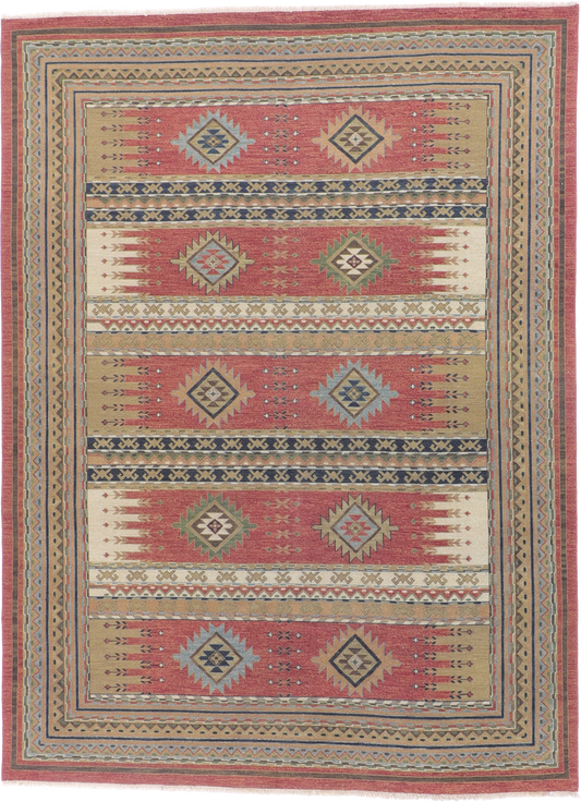 W 9 L 12 Heriz 100% Wool Hand-Woven All-Over Design - 65483
