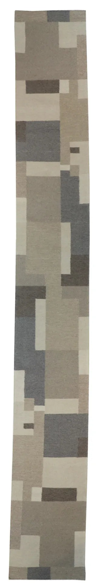 W 2.6 - L 20 - Kilim Fine/Wool All Over Rectangle - Finest Hand-Made Quality Wool - 65492