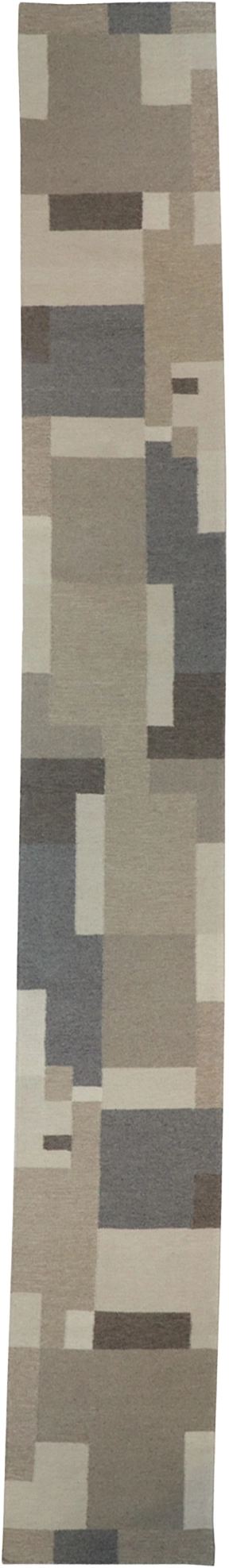 W 2.6 L 20 Kilim Runner 100% Wool Hand-Woven All-Over Design - 65492