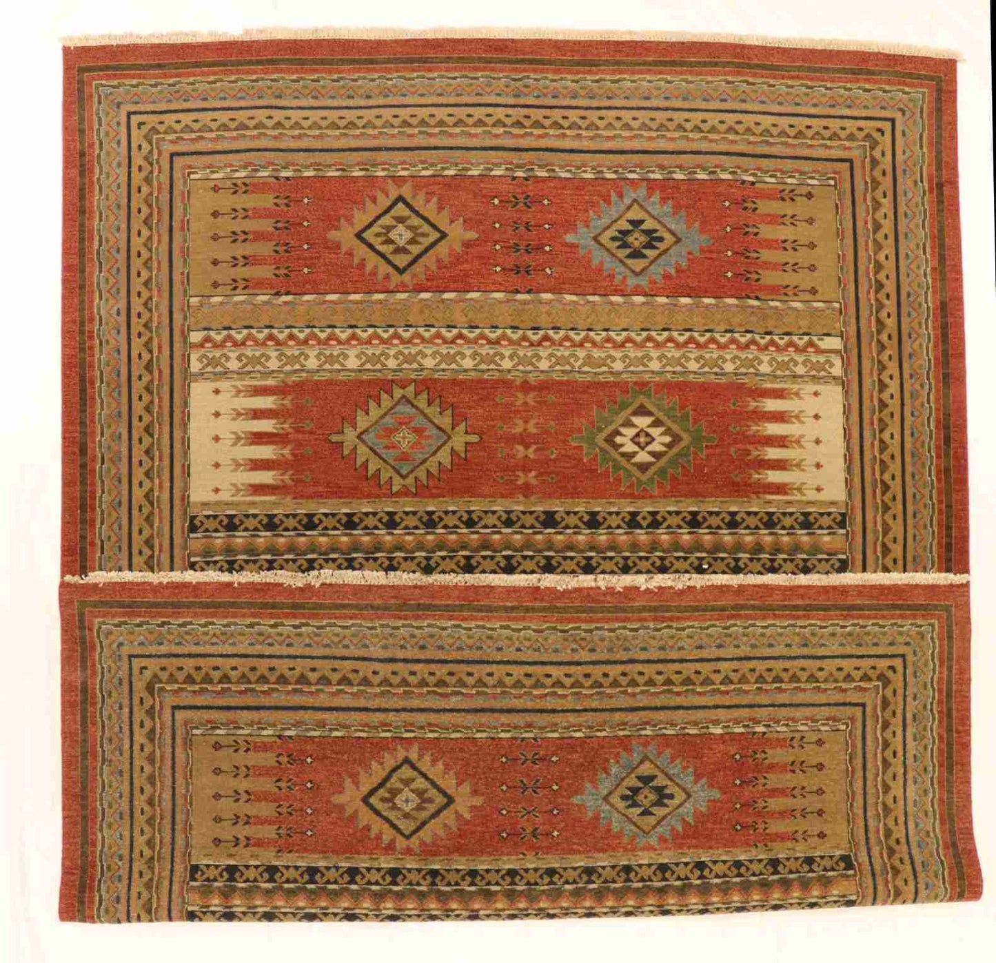 W 9 - L 12 - Soumak Wool Heriz Rectangle - Hand Woven Rug - 65501