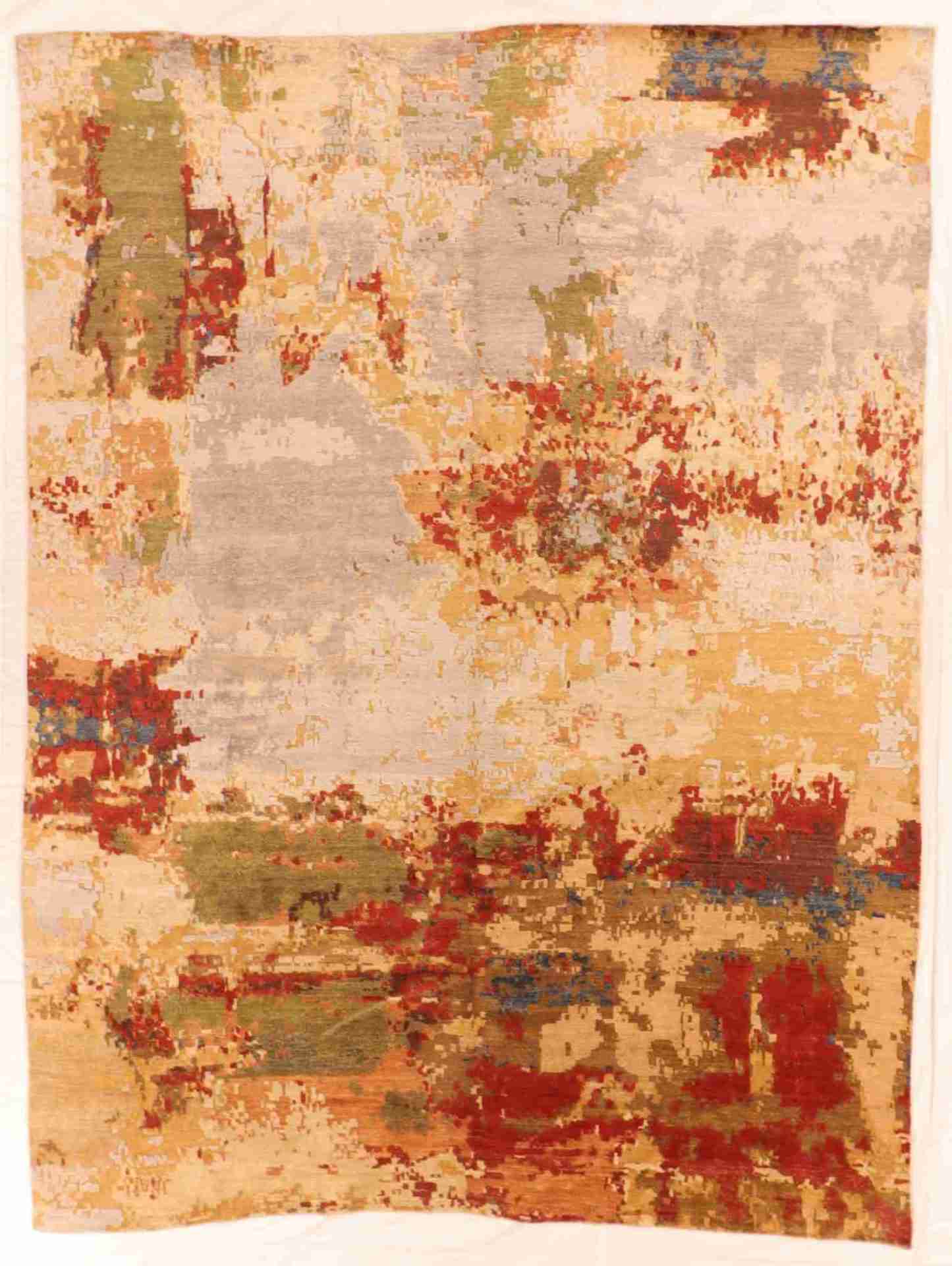 W 9 L 12 Modern 100% Silk Hand-Woven All-Over Design - 65506