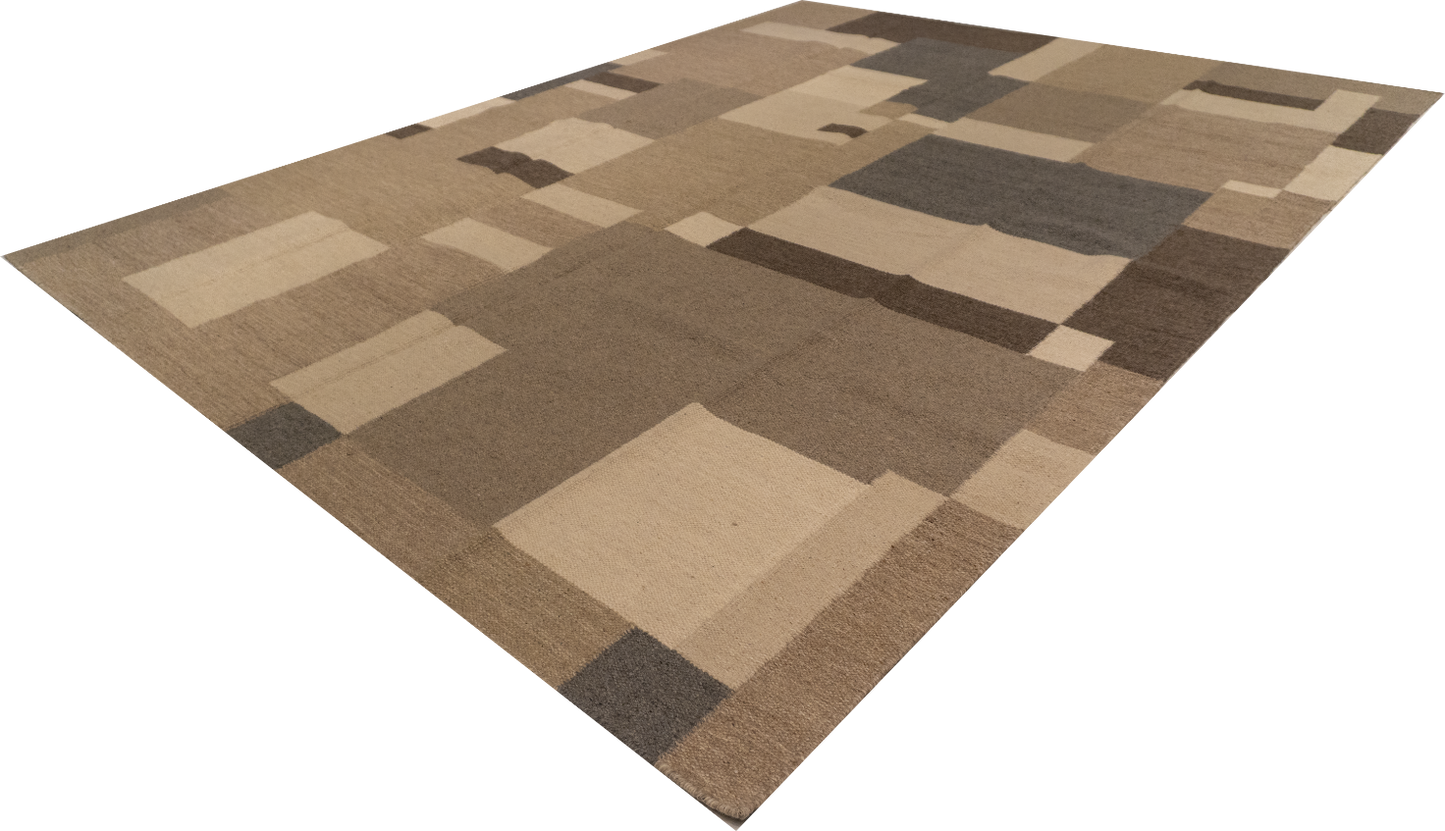 W 9 L 12 Kilim 100% Wool Hand-Woven All-Over Design - 65510