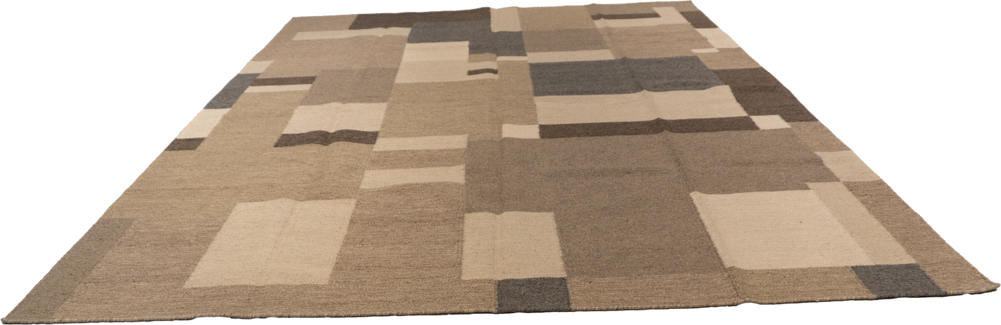 W 9 L 12 Kilim 100% Wool Hand-Woven All-Over Design - 65510