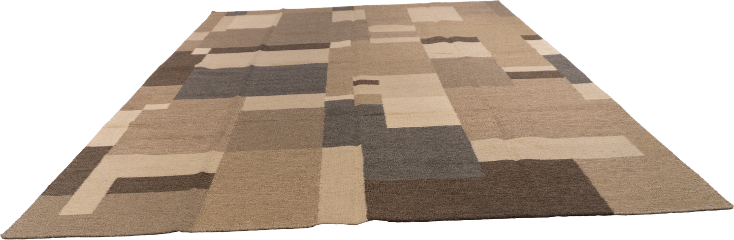 W 9 L 12 Kilim 100% Wool Hand-Woven All-Over Design - 65510