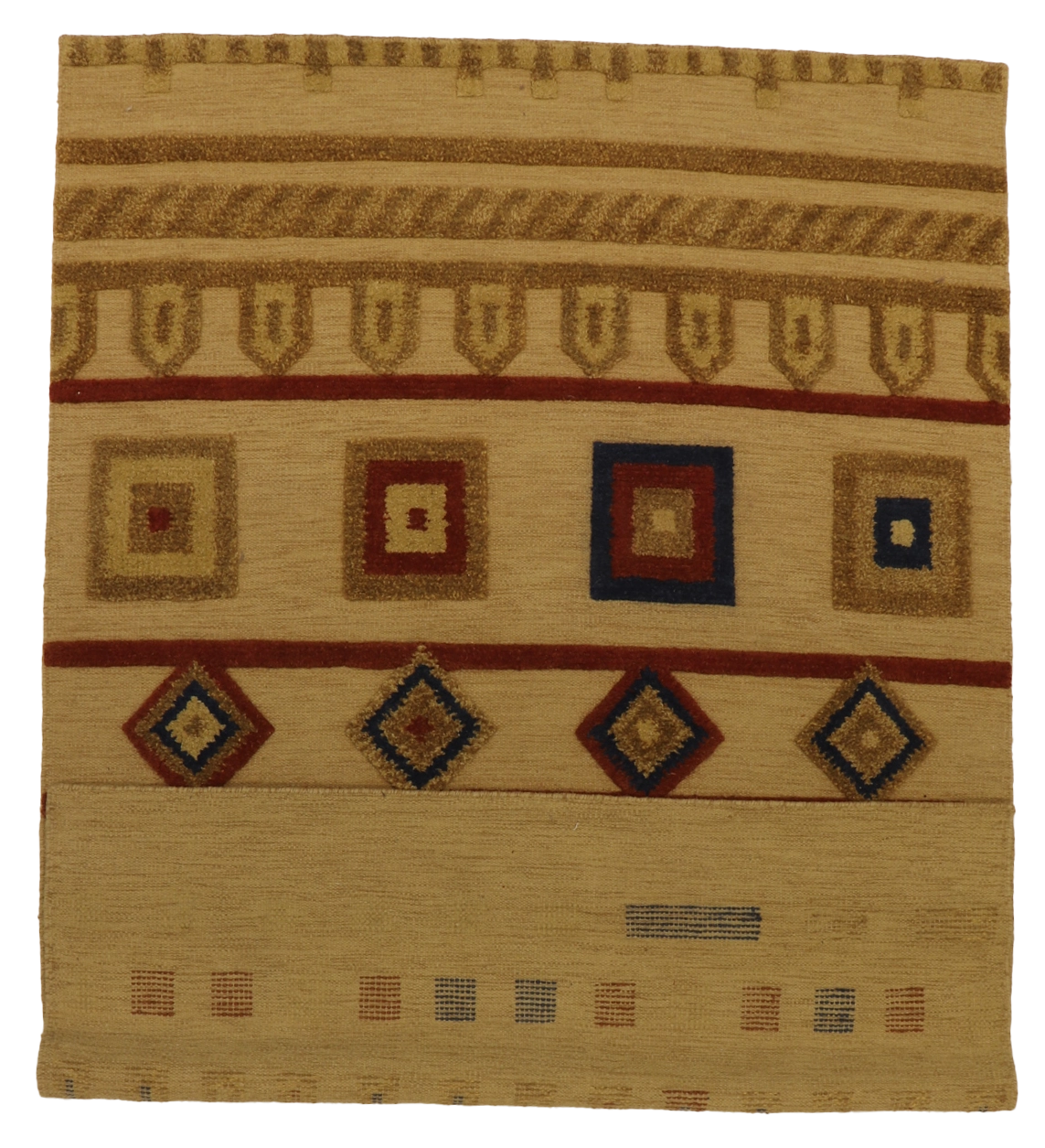 W 6.2 - L 9 - Modern Wool Contemporary Rectangle - Finest Hand-Knotted Quality Wool - 65521