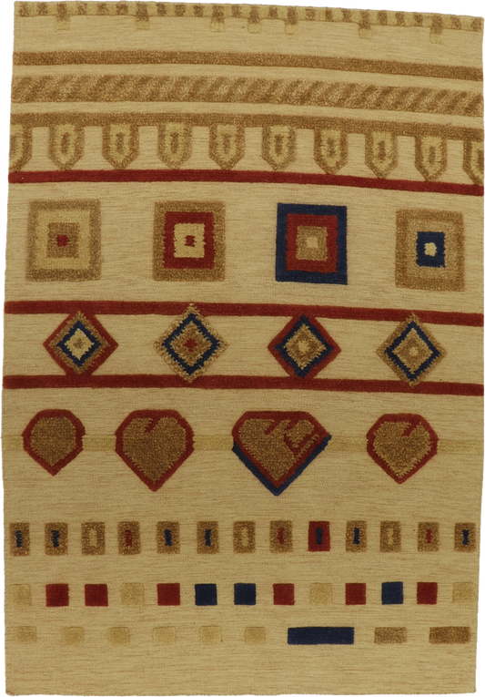 W 6.2 L 9 Modern 100% Wool Hand-Woven All-Over Design - 65521