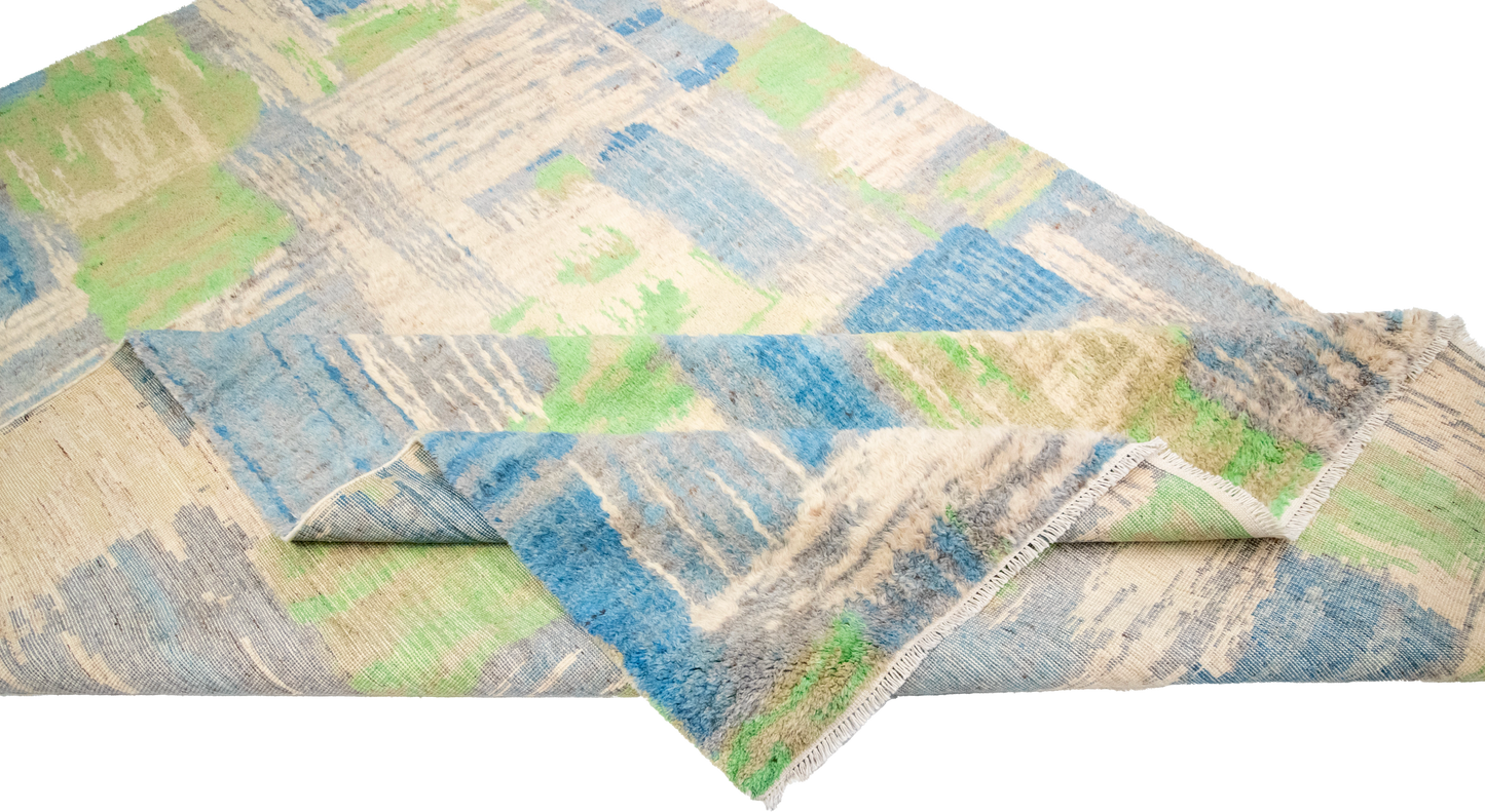 W 9 L 12 Moroccan 100% Wool Hand-Woven All-Over Design - 65536