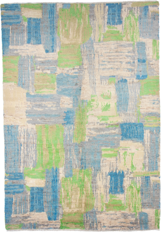 W 9 L 12 Moroccan 100% Wool Hand-Woven All-Over Design - 65536