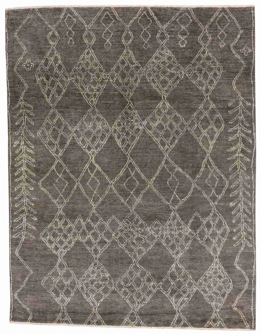 8 x 10.3 - Moroccan Wool Contemporary Rectangle - Finest Hand-Knotted Quality Wool — 65537