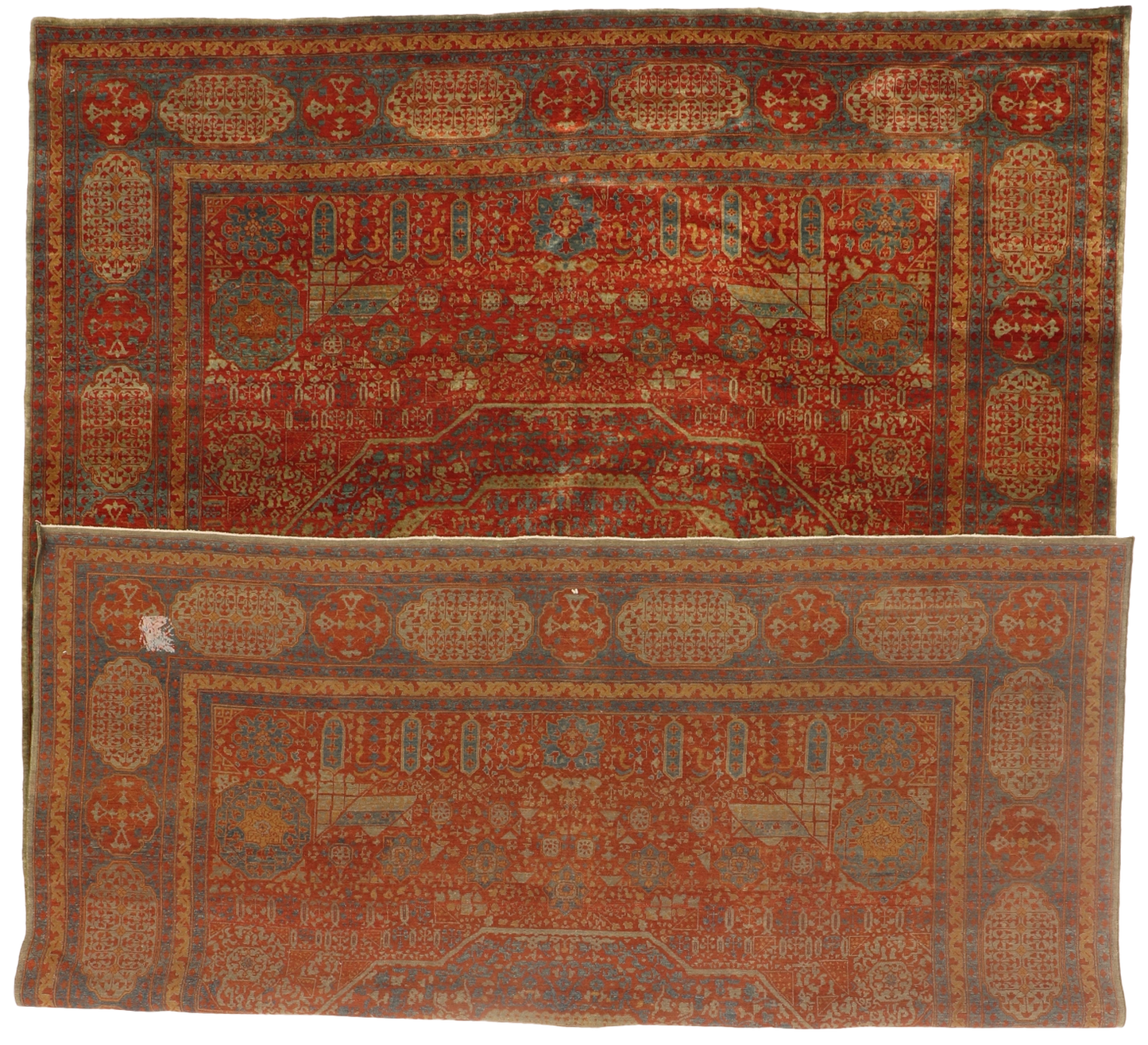 W 10 - L 13.8 - Serapie Wool All Over Rectangle - Finest Hand-Knotted Quality Wool - 65544