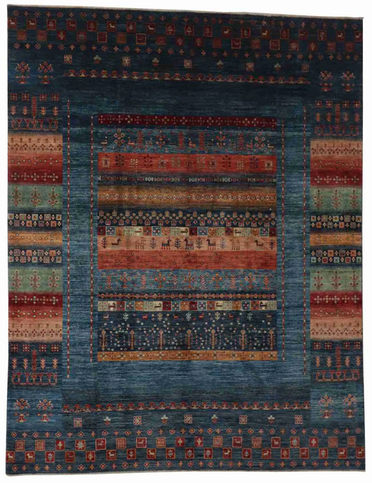 8 x 10.2 - Gabbeh Wool Transitional Rectangle - Finest Hand-Knotted Quality Wool — 65551
