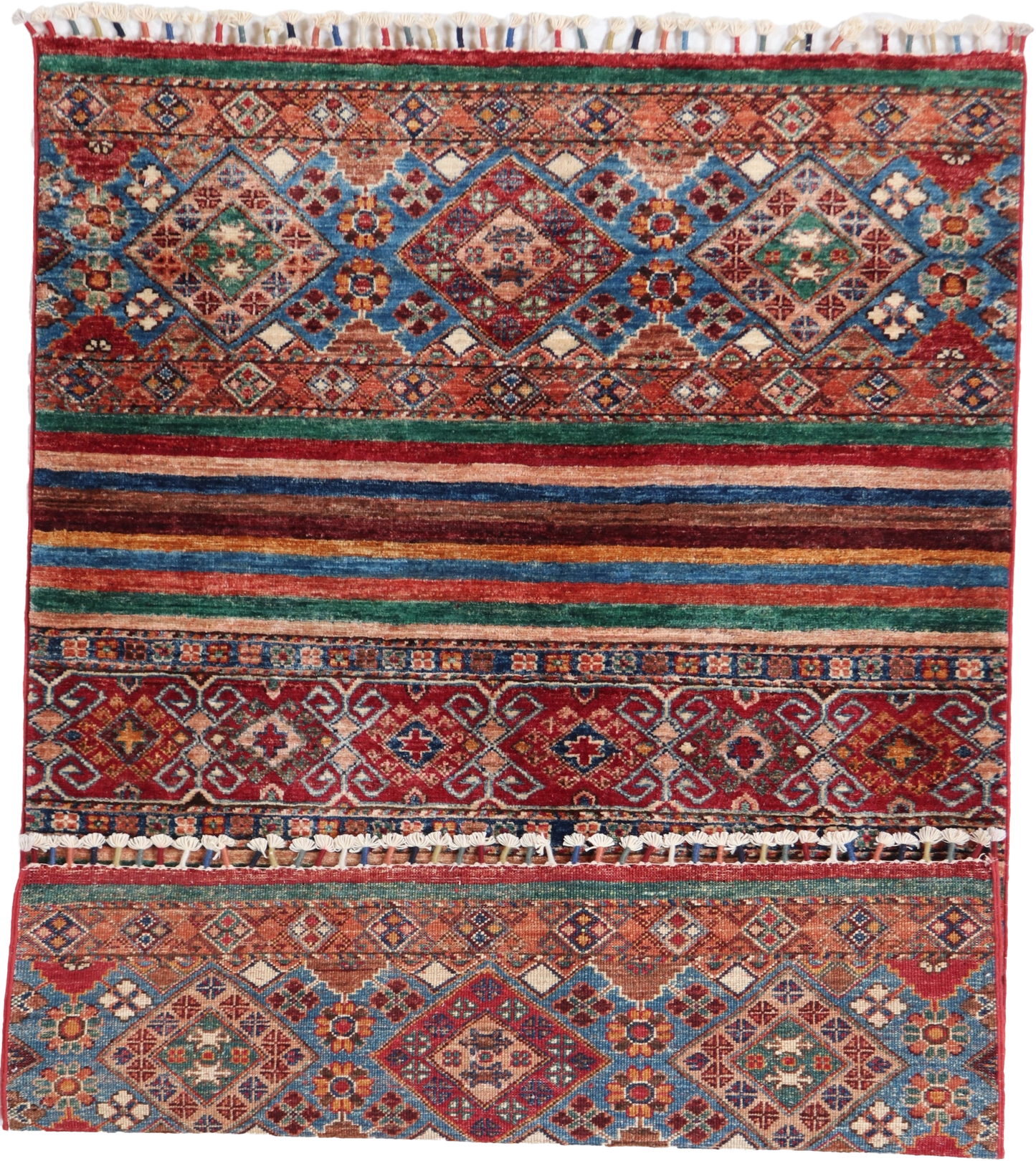 W 3.6 L 4.10 Baluch 100% Wool Hand-Woven All-Over Design - 65576