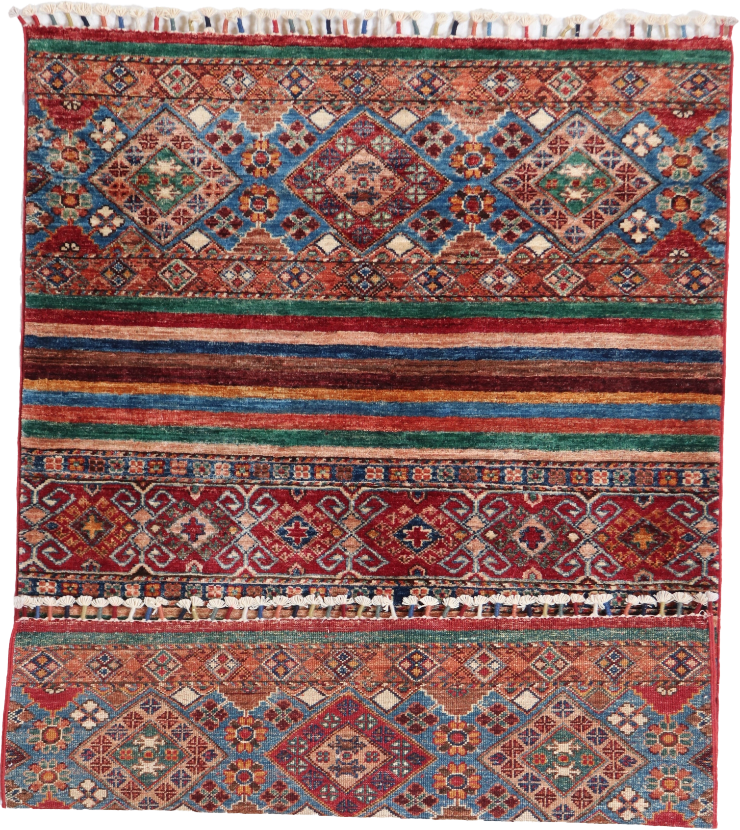 W 3.6 L 4.10 Baluch 100% Wool Hand-Woven All-Over Design - 65576