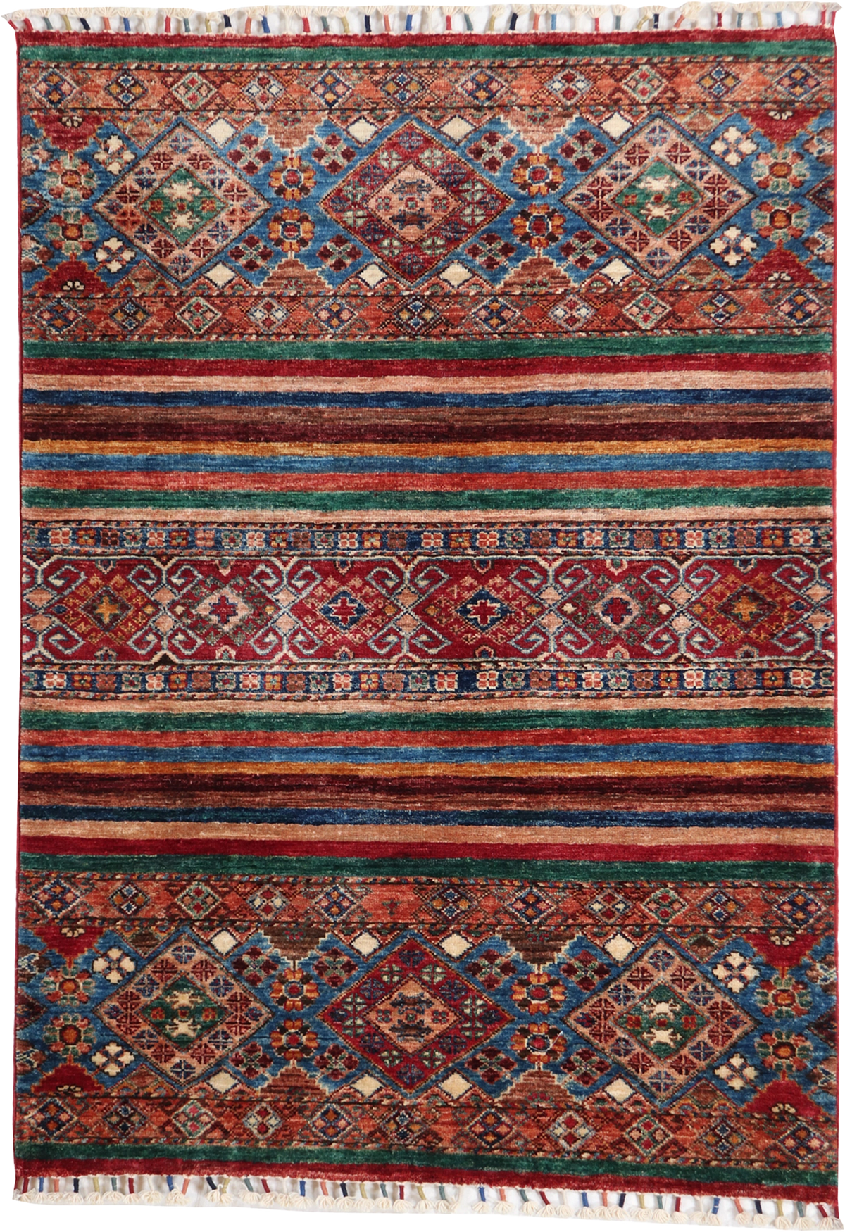 W 3.6 L 4.10 Baluch 100% Wool Hand-Woven All-Over Design - 65576