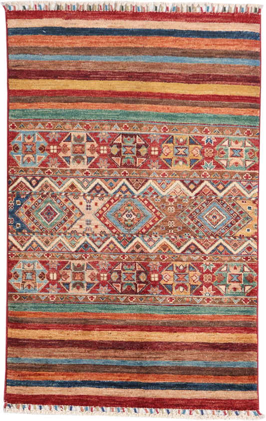 W 3 L 5 Baluch 100% Wool Hand-Woven All-Over Design - 65579