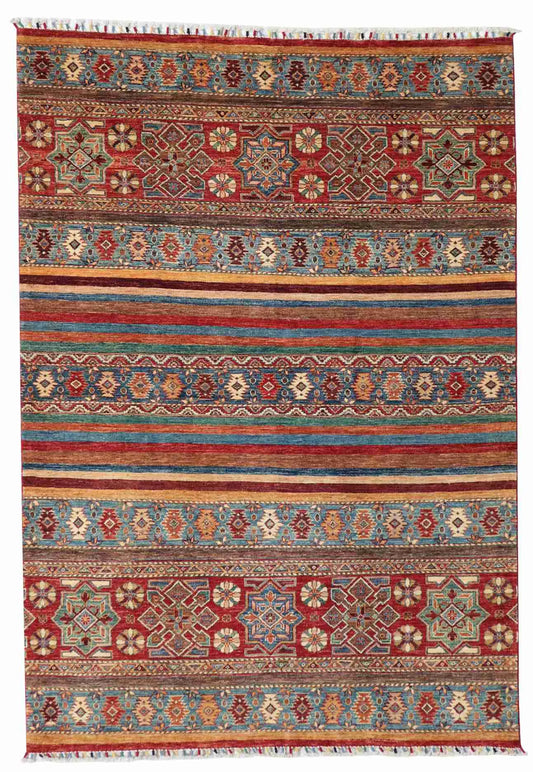 5.7 x 8 - Baluch Wool Transitional Rectangle - Finest Hand-Knotted Quality Wool — 65590