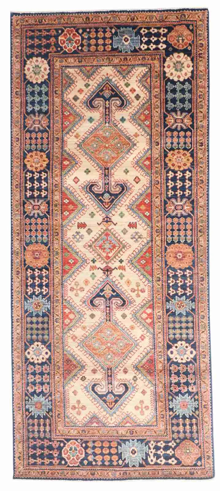 W 4.1 - L 9.6 - Sarab Fine/Wool All Over Rectangle - Finest Hand-Knotted Quality Wool - 65610