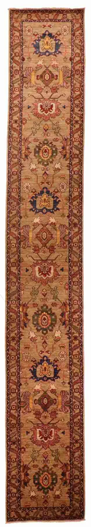 W 2.9 - L 17.9 - Ziegler Fine/Wool All Over Rectangle - Finest Hand-Knotted Quality Wool - 65615
