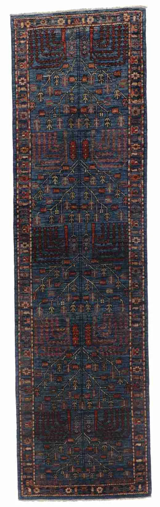 2.8 x 9.9 - Tree of Life Fine/Wool All Over Rectangle - Finest Hand-Knotted Quality Wool — 65620