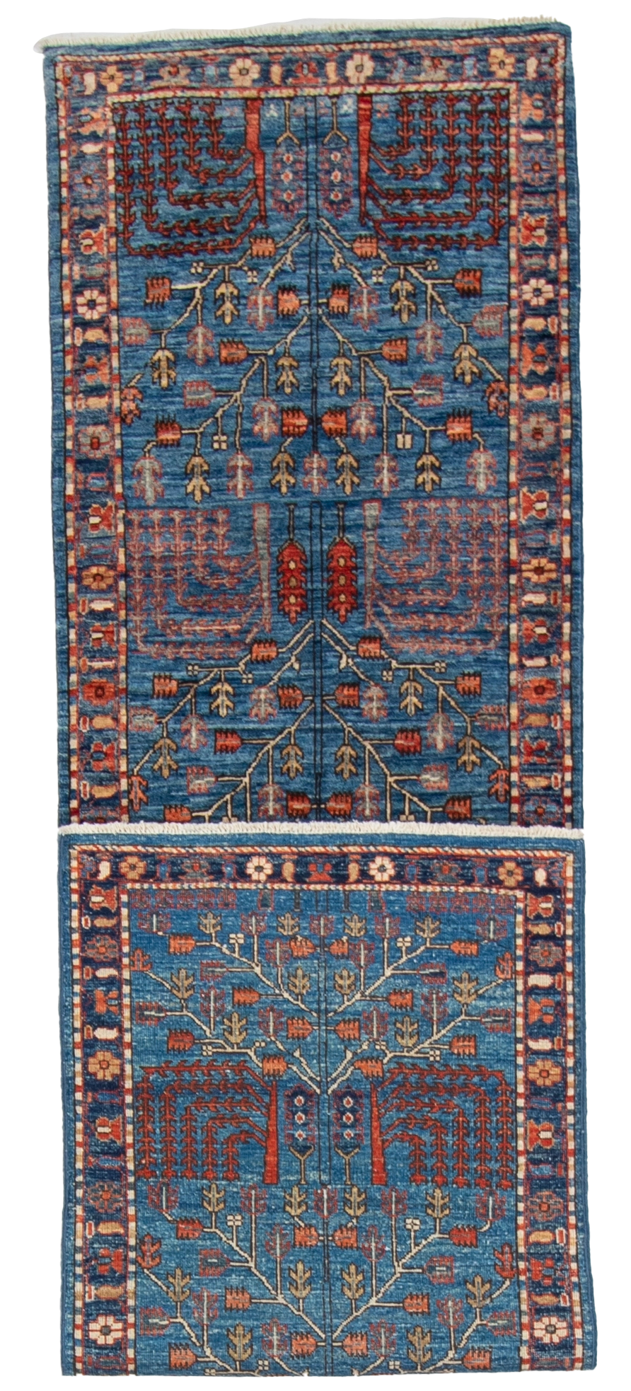 W 2.8 L 9.9 Tree of Life Runner 100% Wool Hand-Woven All-Over Design - 65620