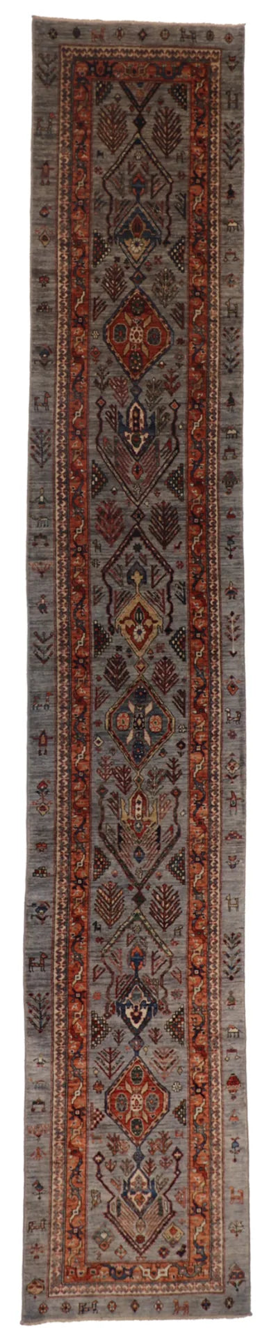 2.1x16.5 - Sarab Fine/Wool All Over Rectangle - Finest Hand-Knotted Quality Wool - 65625