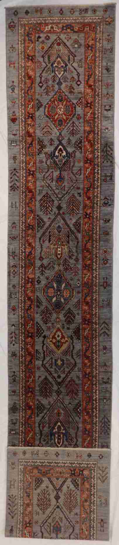 2.1x16.5 - Sarab Fine/Wool All Over Rectangle - Finest Hand-Knotted Quality Wool - 65625