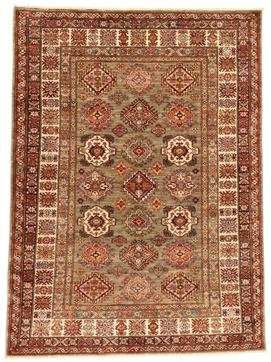 5 x 6.9 - Shirvan Wool Traditional Rectangle - Finest Hand-Knotted Quality Wool — 65629