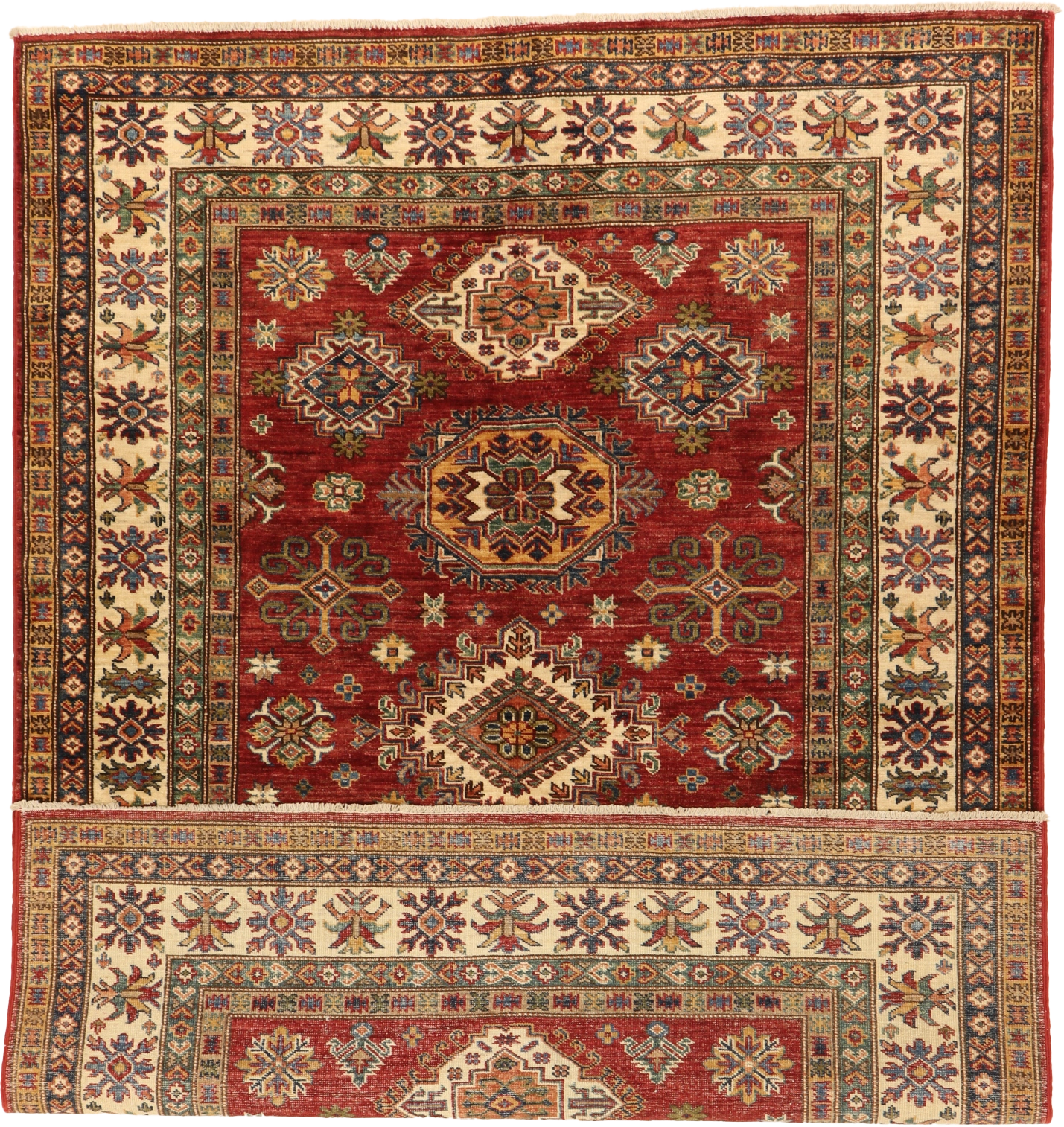 W 4.11 L 6.10 Shirvan 100% Wool Hand-Woven All-Over Design - 65631