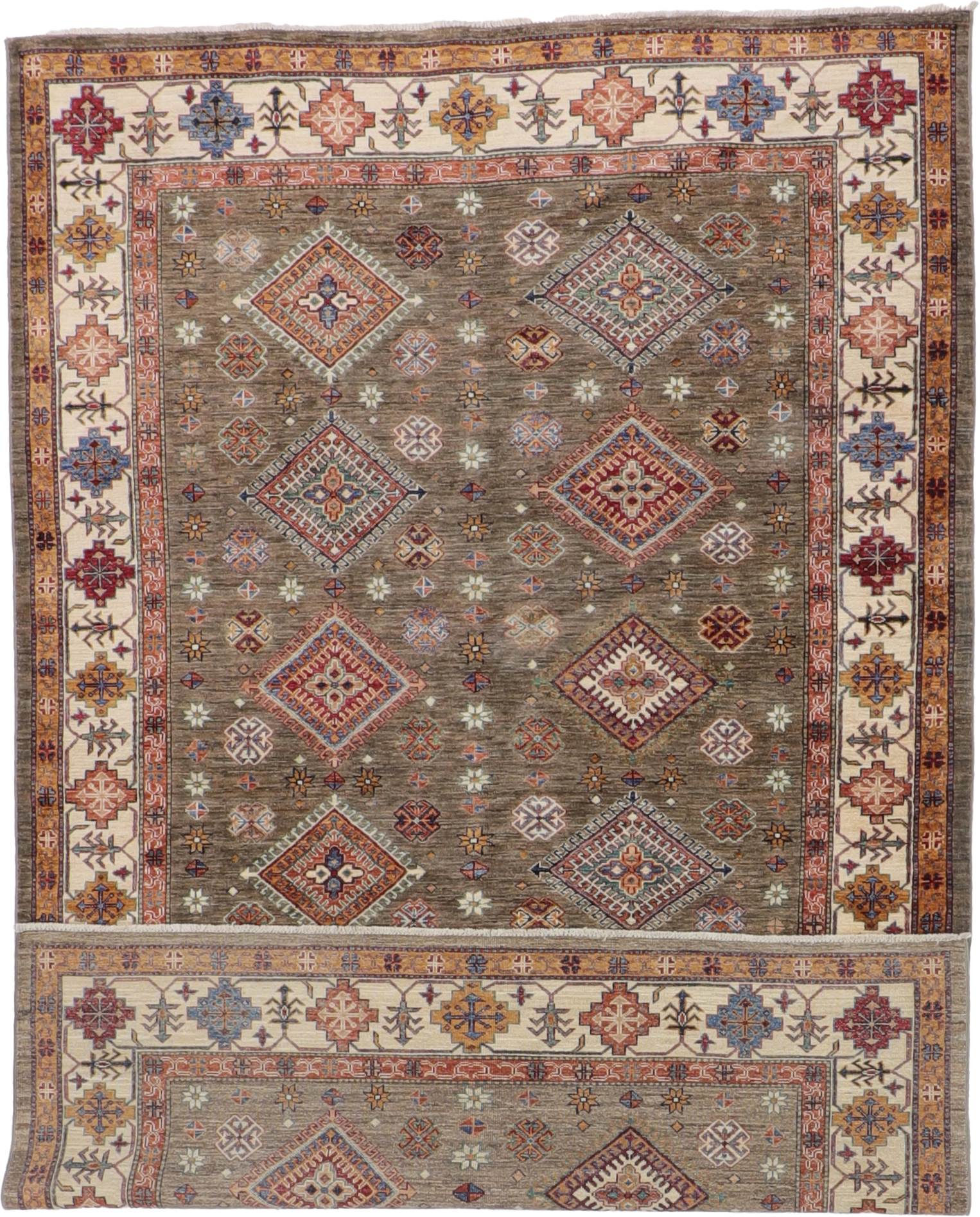 W 6.5 - L 9.9 - Karageh Wool Transitional Rectangle - Finest Hand-Knotted Quality Wool - 65634