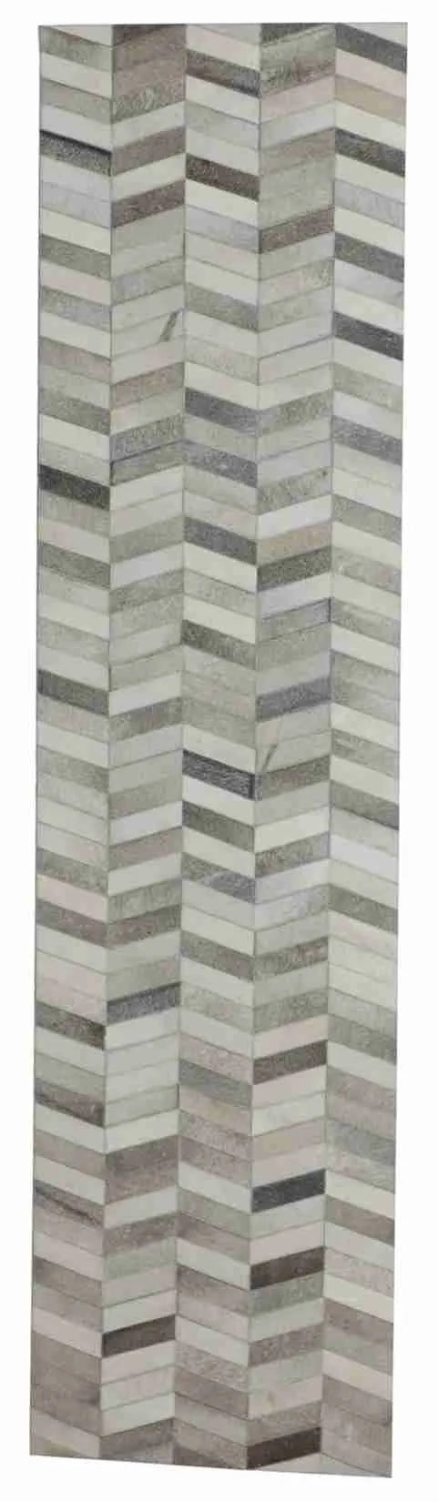 2.6 x 9.11 - Cowhide Cowhide All Over Rectangle - Finest Hand-Knotted Quality Wool — 65653