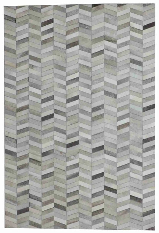 6 x 9 - Cowhide Cowhide Contemporary Rectangle - Finest Hand-Knotted Quality Wool — 65657