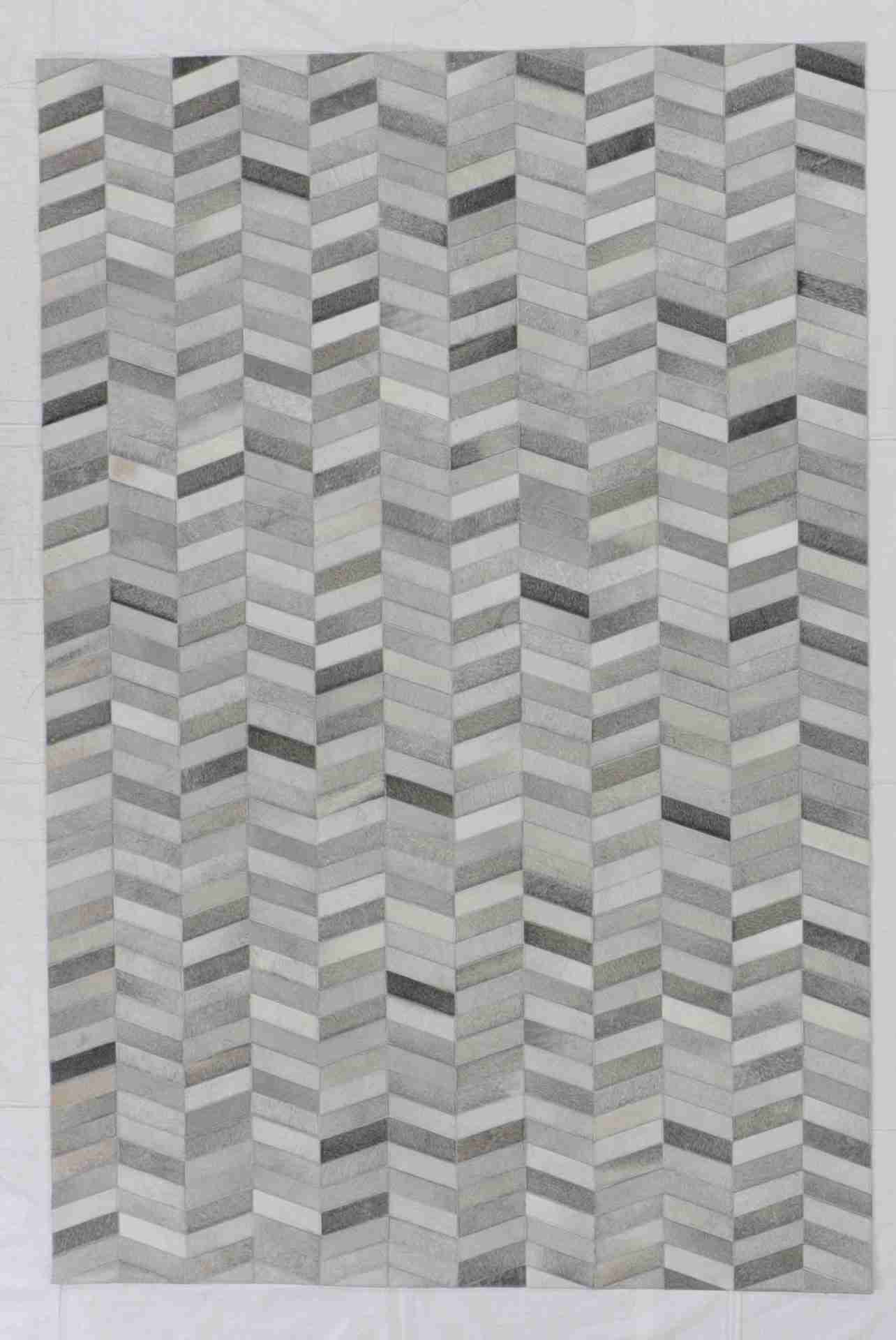 W 6 - L 9 - Cowhide Cowhide Contemporary Rectangle - Finest Hand-Knotted Quality Wool - 65659