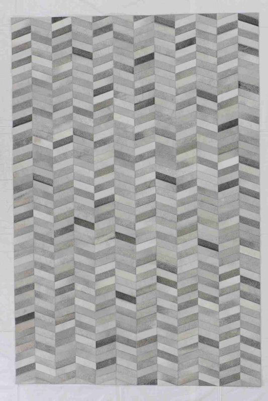 W 6 - L 9 - Cowhide Cowhide Contemporary Rectangle - Finest Hand-Knotted Quality Wool - 65659