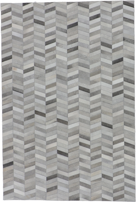 W 6 - L 9 - Cowhide Cowhide Contemporary Rectangle - Finest Hand-Knotted Quality Wool - 65659
