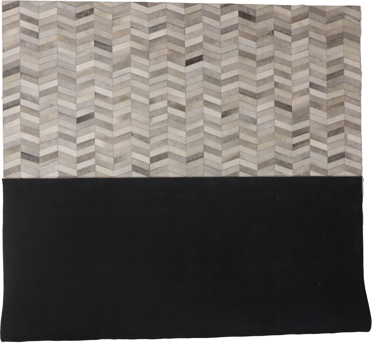 W 10 - L 13.10 - Cowhide Leather Contemporary Rectangle - Finest Hand-Knotted Quality Wool - 65664