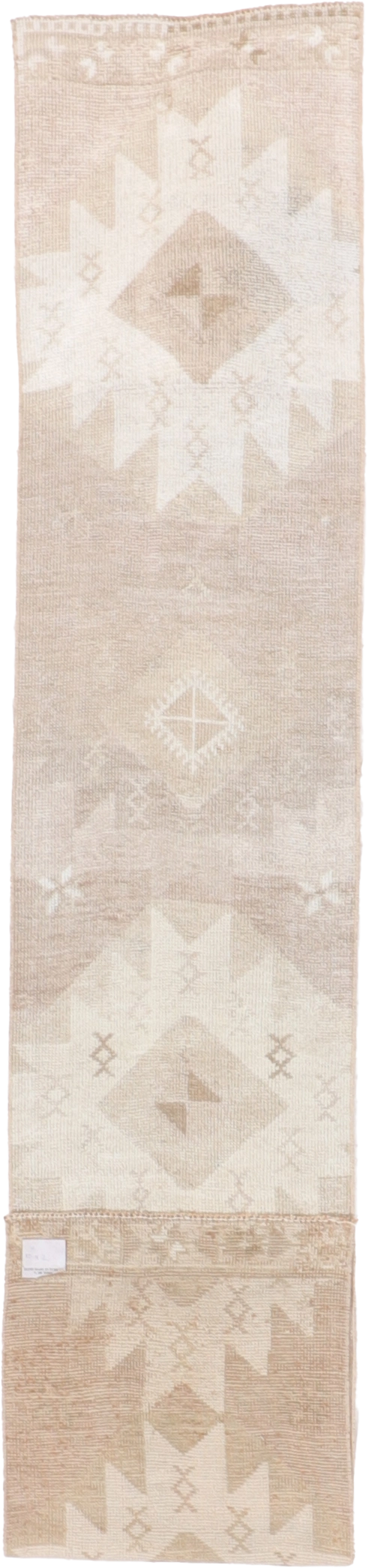 W 2 L 10.9 Oushak Runner 100% Wool Hand-Woven All-Over Design - 65672