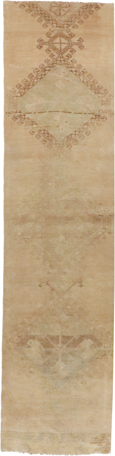 W 2.3 L 9.2 Oushak Runner 100% Wool Hand-Woven All-Over Design - 65673
