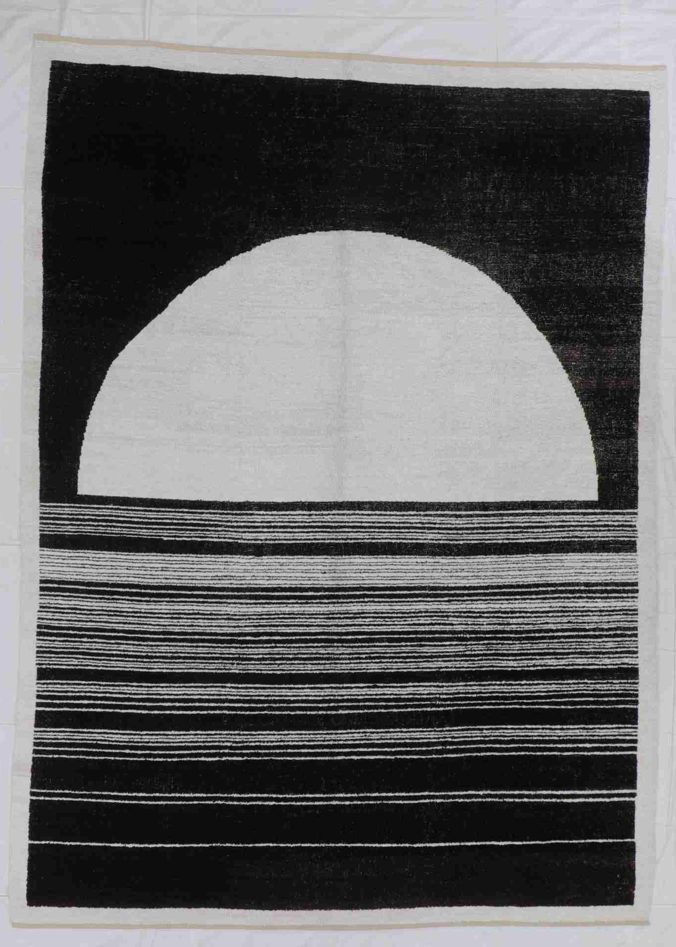 W 9 - L 12.1 - Modern Fine All Over Rectangle - Finest Hand-Knotted Quality Wool - 65703