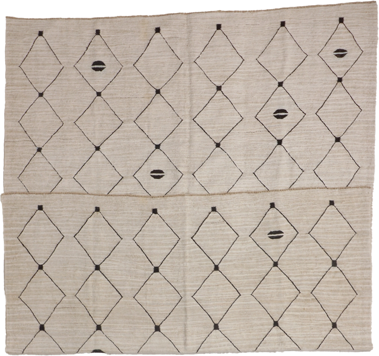 W 7.10 L 10.8 Modern 100% Wool Hand-Woven All-Over Design - 65737