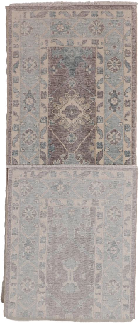 W 2.9 L 10 Oushak Runner 100% Wool Hand-Woven All-Over Design - 65742