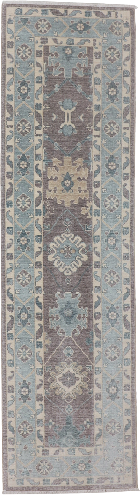 W 2.9 L 10 Oushak Runner 100% Wool Hand-Woven All-Over Design - 65742